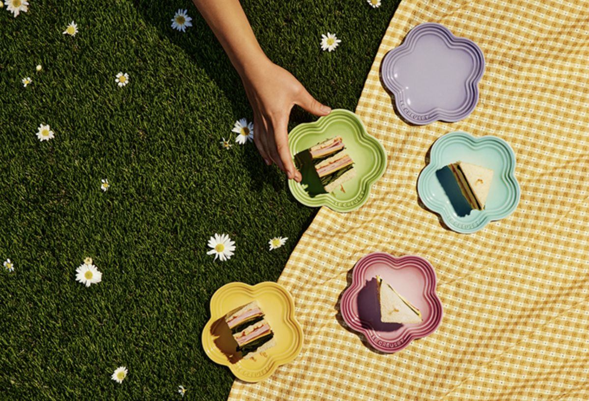 라이트레인보우 플라워 접시