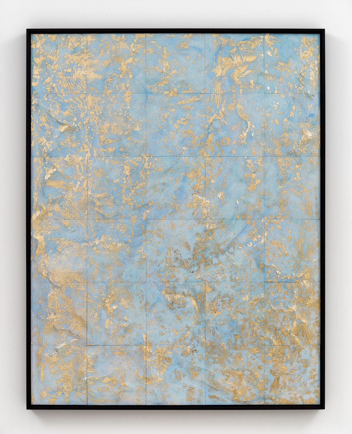 Mindscapes No. 13 (Cold comfort for change), 2024. Artist’s EEG data, 3D-printed relief, acrylic paint, gold metal leaf on panel, framed. 117 x 92 cm (120 x 95 cm framed) (제공: BB&M)