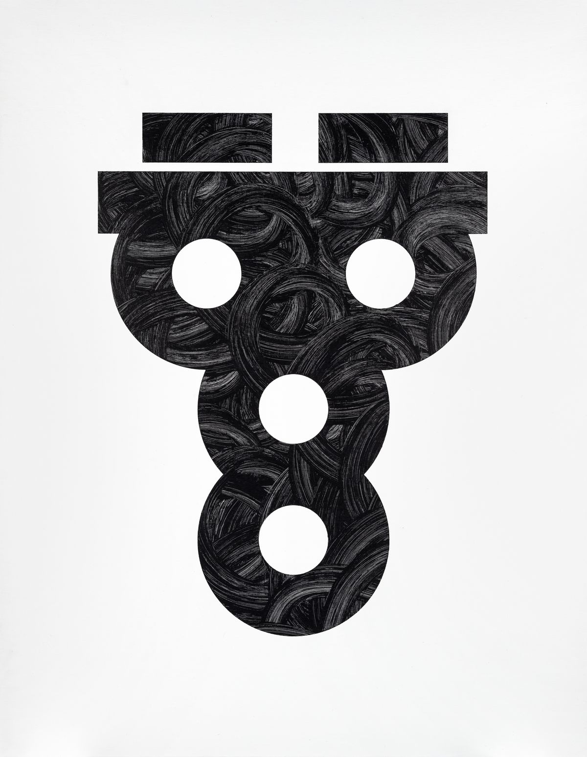 한글.도깨비, 116.8x91cm, Mixed pigments of graphite and acrylic on canvas, 2024, OKNP 제공