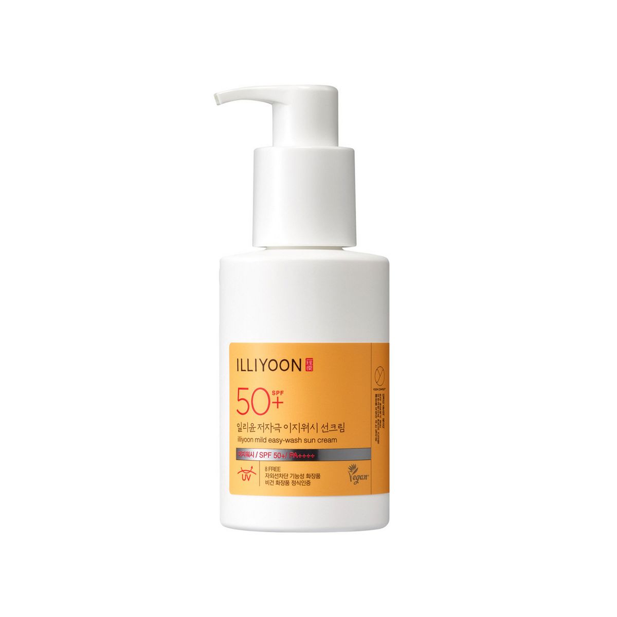 일리윤 저자극 이지워시 선크림 SPF50+ PA++++: 쉽게 퍼지고 물로 잘 지워진다. 민감성 피부에도 적합하며 산호초 유해 우려 성분, 알레르기 유발 향료를 배제한 비건 유기 필터 제품. 150mL 2만9천9백원.
