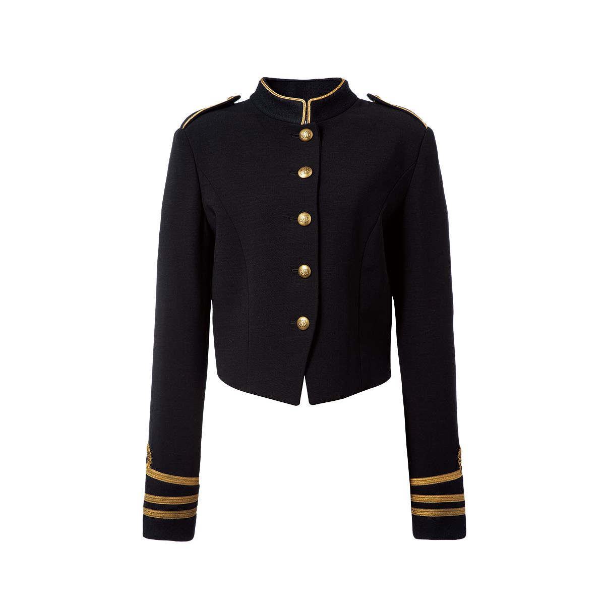 시그너처 버튼이 돋보이는 울 재킷은 3백만원대, Ralph Lauren Collection. 