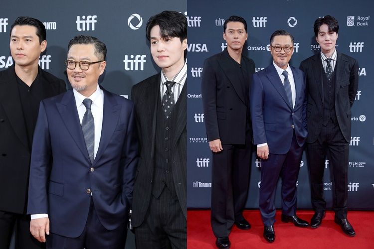 토론토 영화제에서 포착된 현빈, 우민호 감독, 이동욱 