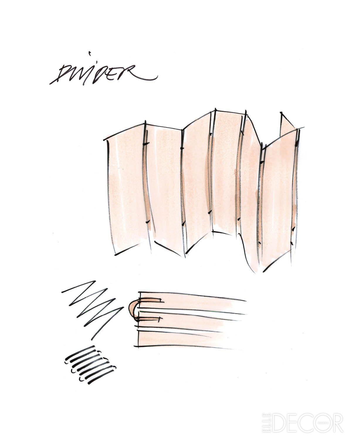 2018년 핀란드 브랜드 니카리(Nikari)를 위해 디자인한 파티션 ‘세파랏(Separat)’ 스케치.