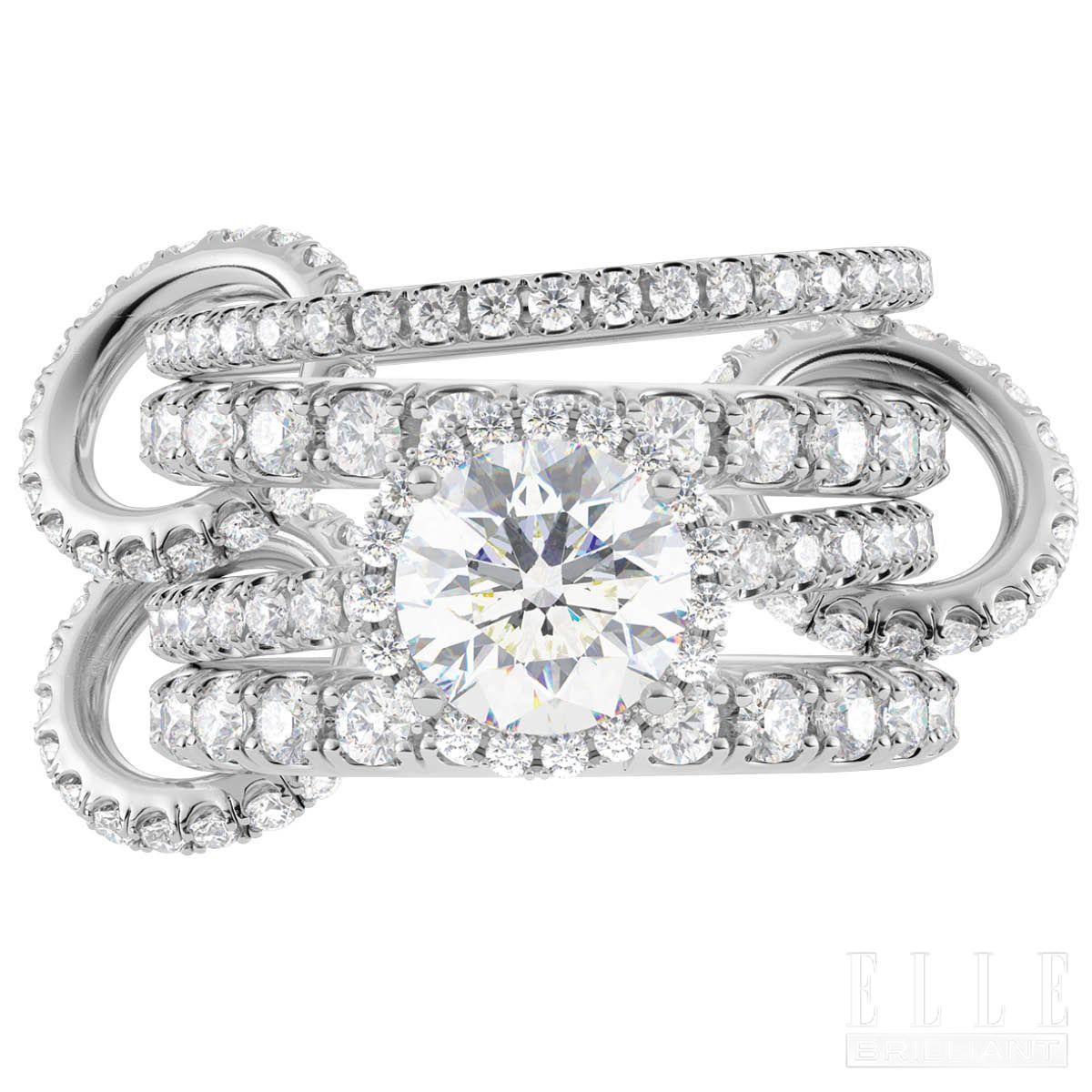 플래티넘에 다이아몬드를 세팅한 ‘탈리아’ 링은 SPINELLI KILCOLLIN.