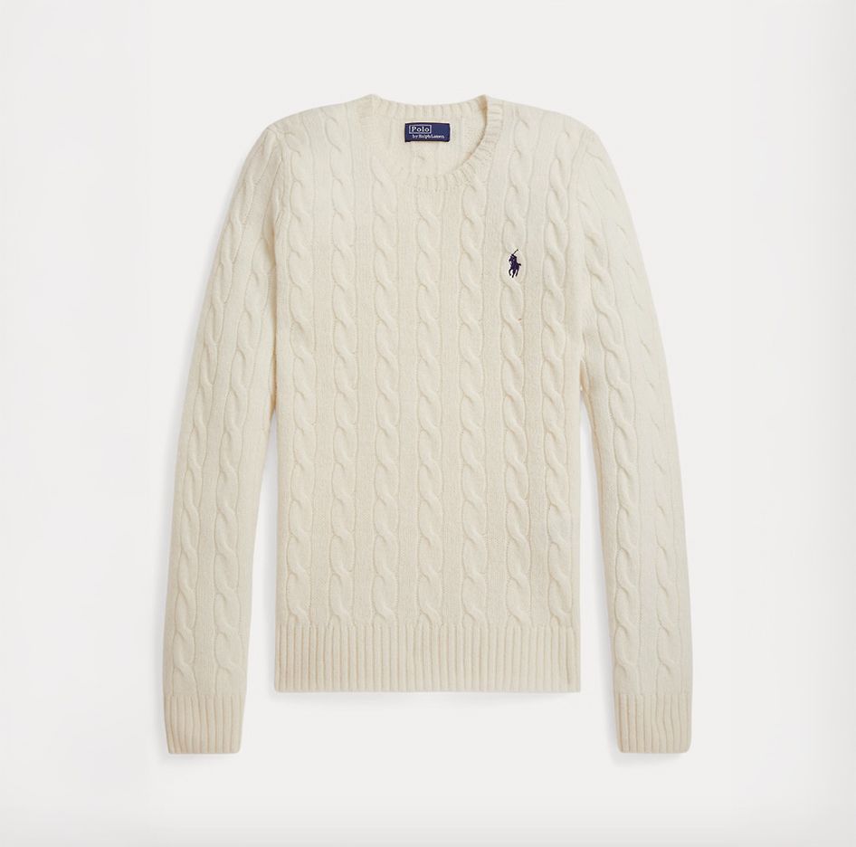 Polo Ralph Lauren 로고 장식이 더해진 아이코닉한 케이블 니트.