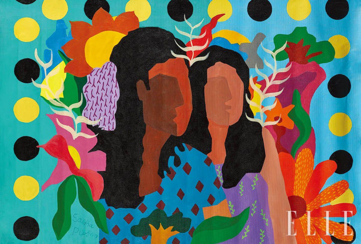 <엘르> 80주년 프로젝트에 참여한, 거리 벽화로 강렬한 메시지를 전하는 인도 예술 단체 ‘아라바니 아트 프로젝트(Aravani Art Project)’의 작품, <In full bloom>. 정교한 패턴과 꽃무늬는 우정과 돌봄, 회복력을 상징한다.