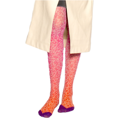 레오퍼드 루비 니 하이 스타킹