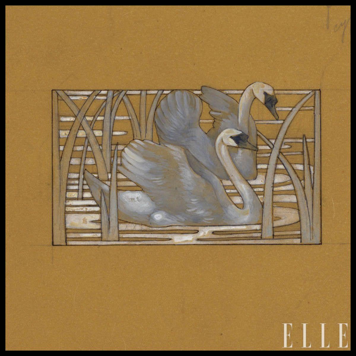 1900년작 브로치 드로잉.