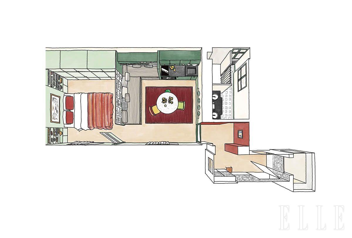 28㎡의 면적을 영리하게 활용한 집의 도면.