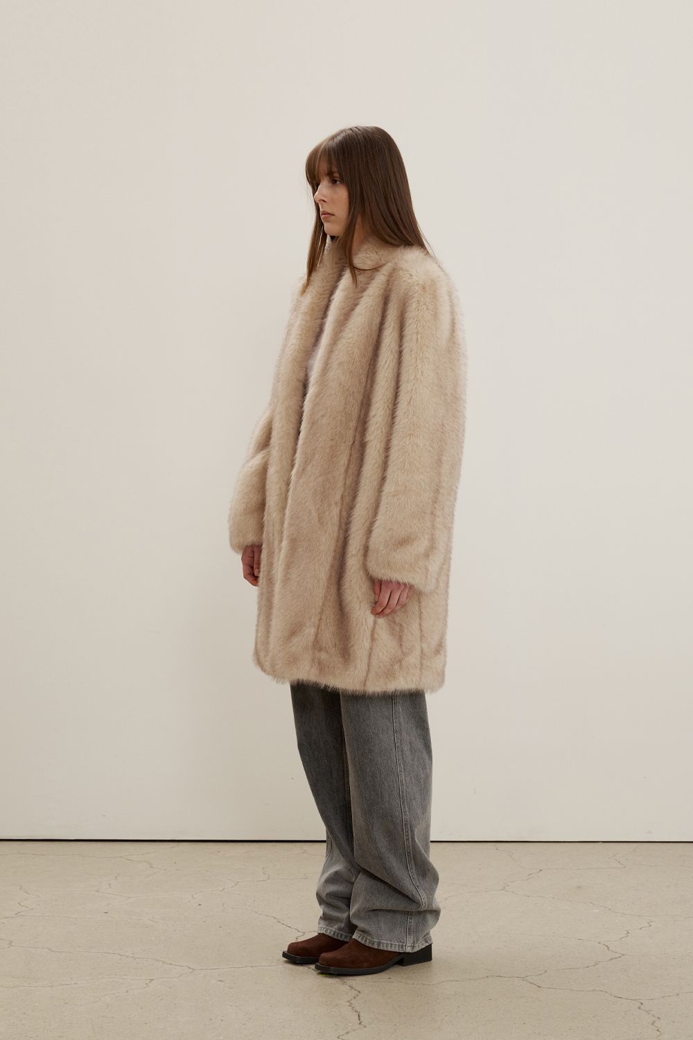 글로우 에코 퍼 코트