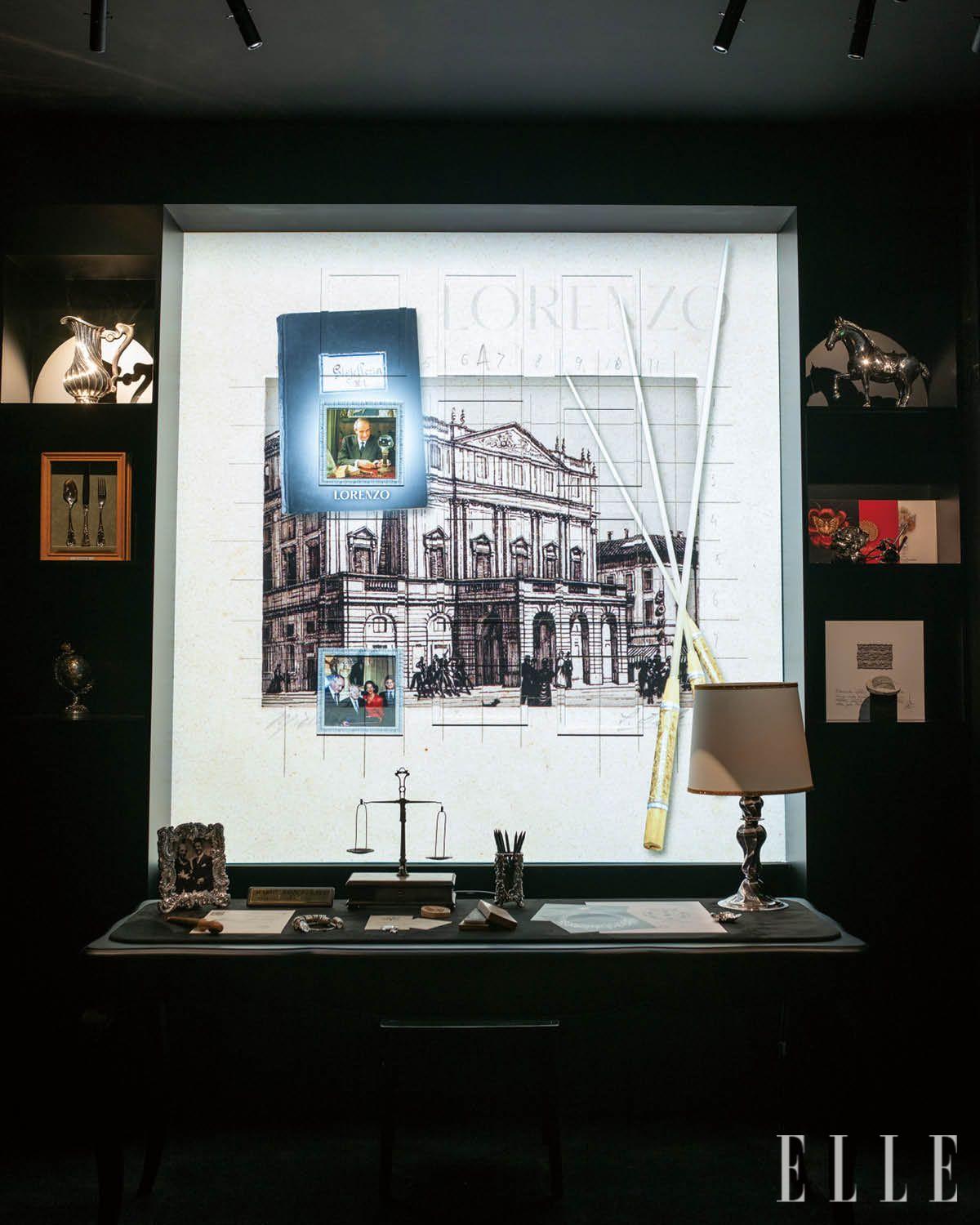 부첼라티 가문의 개인 서재를 재구성한 전시 공간. 