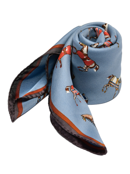 미니 말 프린트 블루 쁘띠 스카프