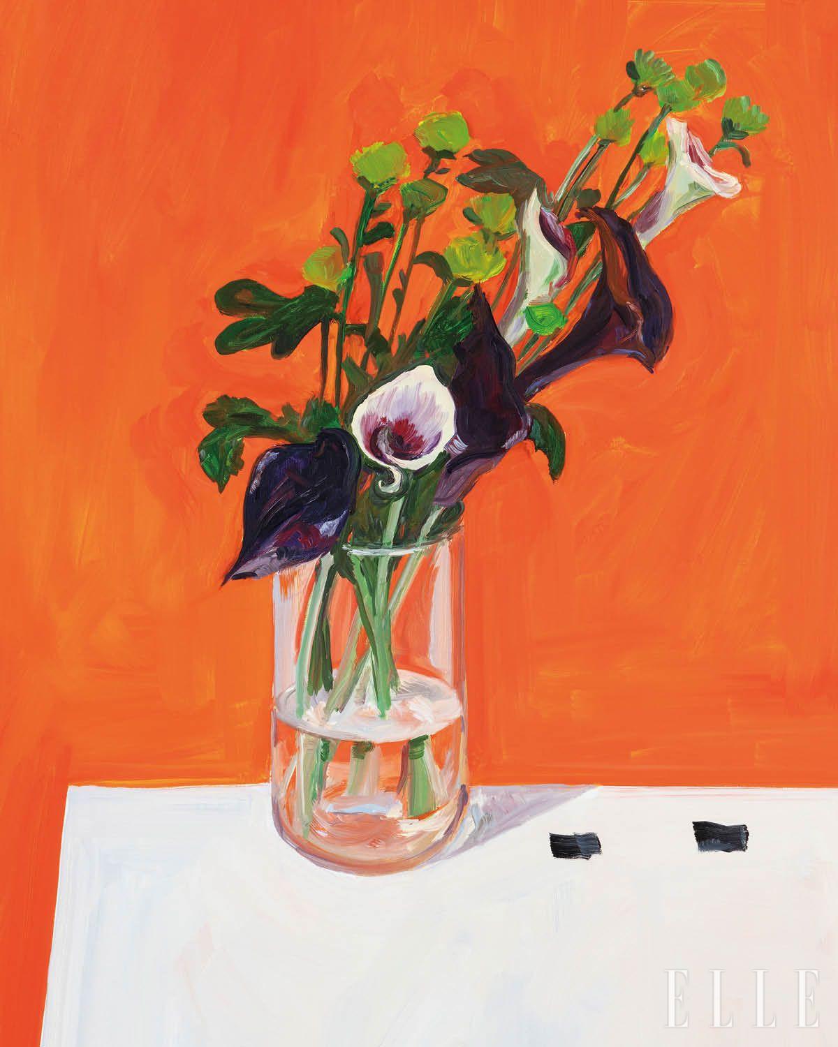  Jean-Philippe Delhomme, ‘Purple Flowers on Orange’(2024) 