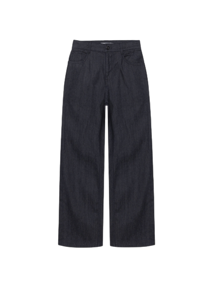 Denim straight-leg jeans (dark navy)