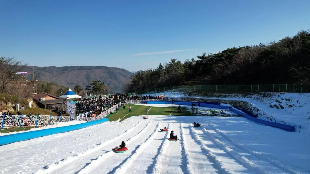 김해 가야테마파크 스노우썰핑 눈썰매장 
