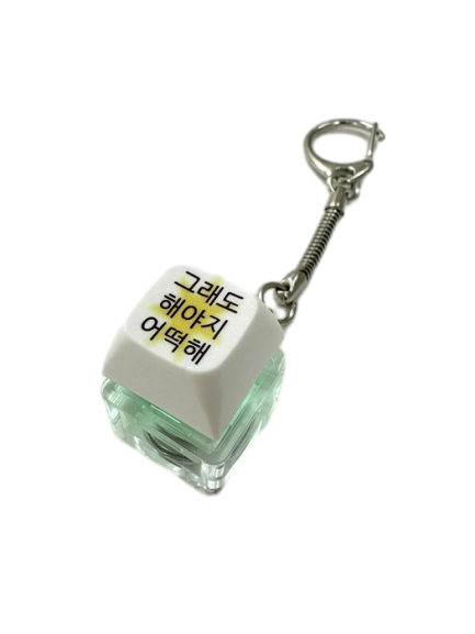 킵고잉 해야지 블루 옐로우 LED 키캡 키링(1구)