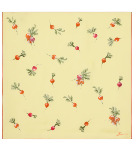 Raddish 프린트 실크 스카프