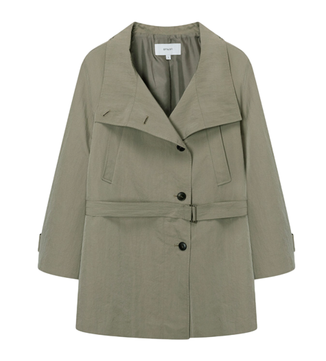 하이넥 하프 트렌치코트