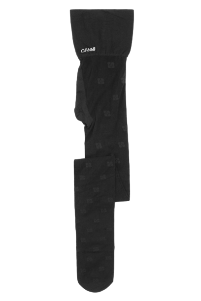 블랙 버터플라이 레이스 타이츠