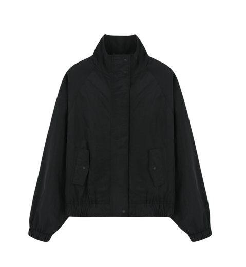 Crispy compact wind breaker jumper_Black