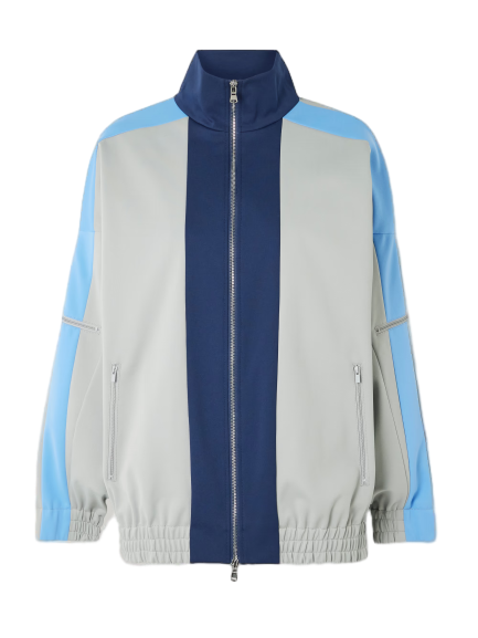 Color-blocked jersey jacket