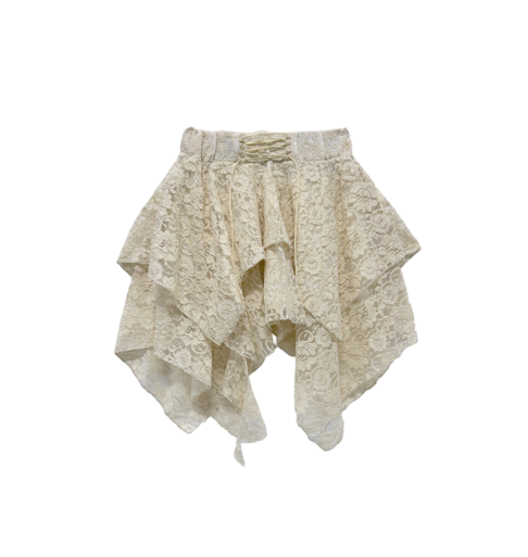 레이스 업 레이스 스커트