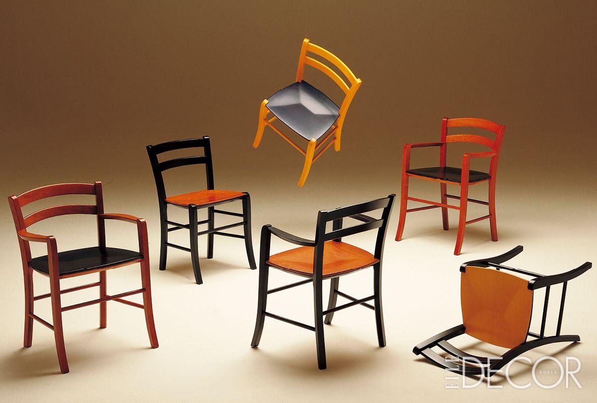 이탈리아의 소박한 식당이나 선술집에서 흔히 볼 수 있던 의자 형태를 재해석한 1987년 데 파도파 제품 ‘마로카(Marocca)’