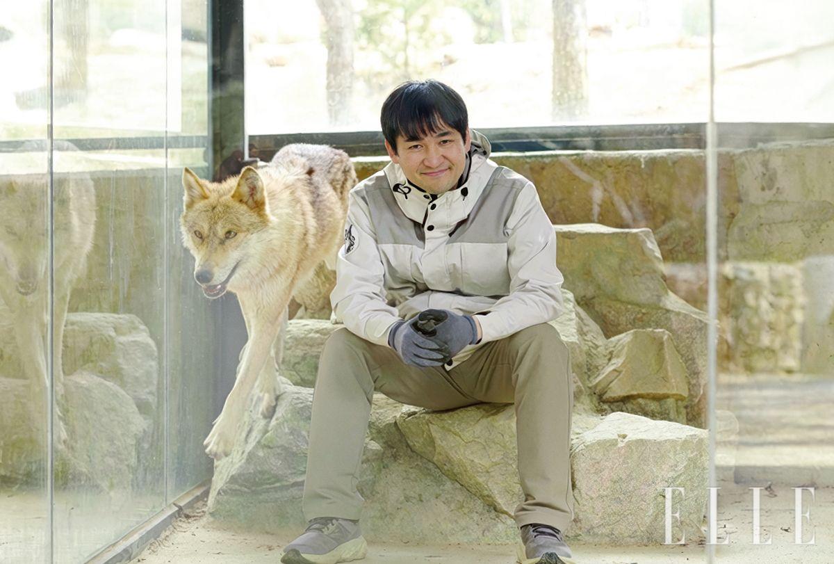 늑대를 치료하기 위해 늑대사에 진입한 김정호 수의사. 이곳에 사는 늑대들은 2021년 말 대전 오월드에서 들어왔다.