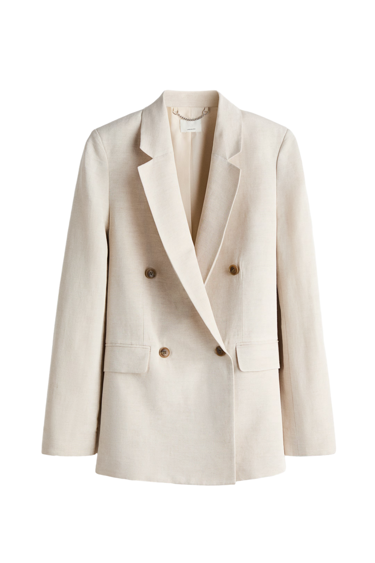 리넨 블렌드 더블 브레스티드 재킷