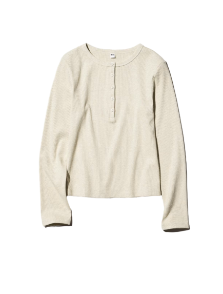 100% 코튼 세미 시어 티셔츠 네크라인 디테일