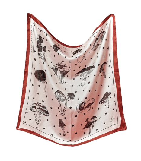 머쉬룸 실크 쁘띠 스카프