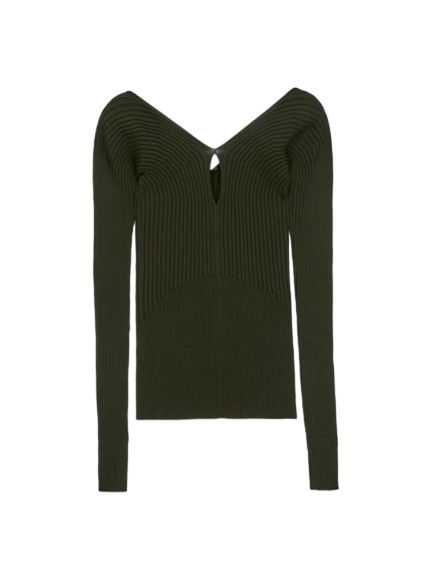 브이넥 리브 탑