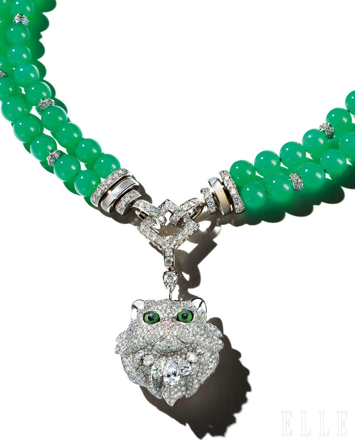 사랑스러운 고양이 모티프의 블라디미르 르 샤 네크리스는 6억6천만원대, Boucheron.