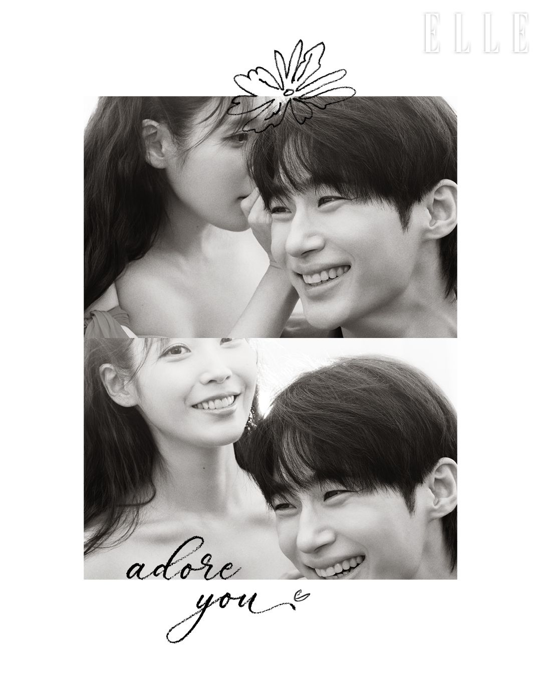 아이유가 입은 드레스는 Valentino. 변우석이 입은 재킷은 Recto.