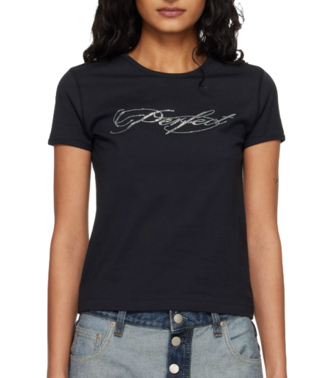 Black 'Perfect' Shrunken T-shirt