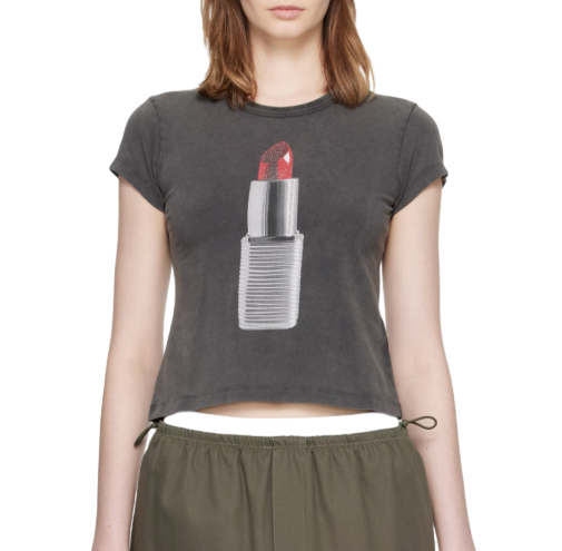 Gray Lipstick Graphic Baby T-shirt