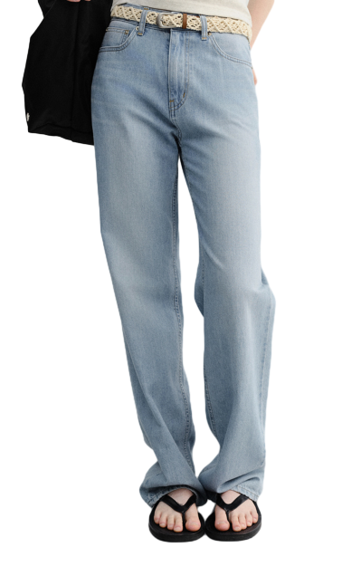 RELAXED SUMMER DENIM PANTS LIGHT BLUE