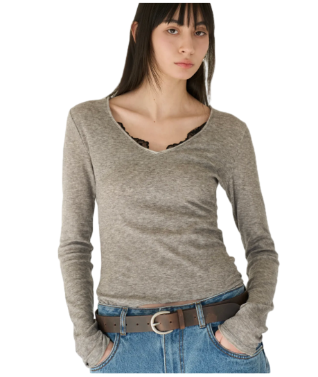 Slim V-Neck Long Sleeve