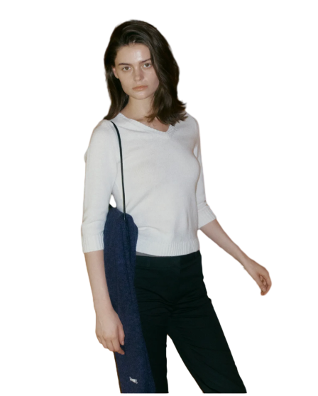 Palette V-Neck Knit_Ivory