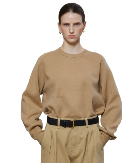 BASIC REGLAN KNIT SWEATER - BEIGE