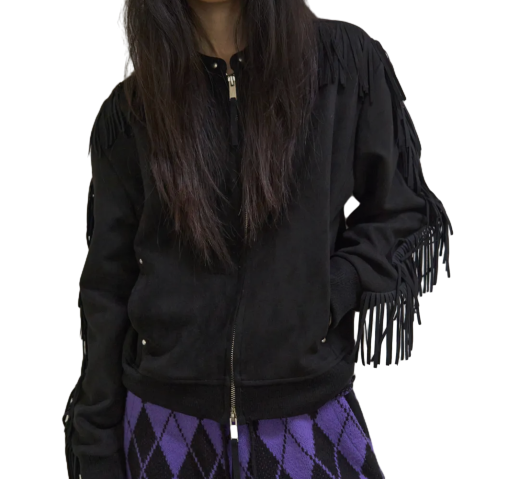 KACEY SUEDE ZIP-UP_BLACK