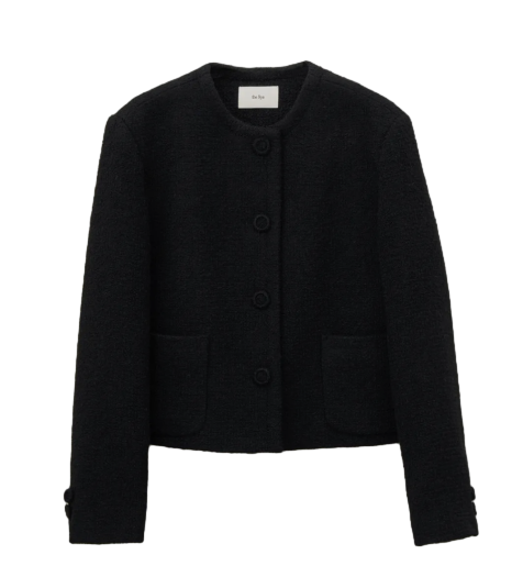 Tweed Round Jacket(Black)