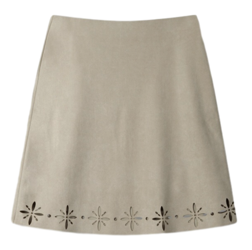 Lotus Suede Skirt_Beige
