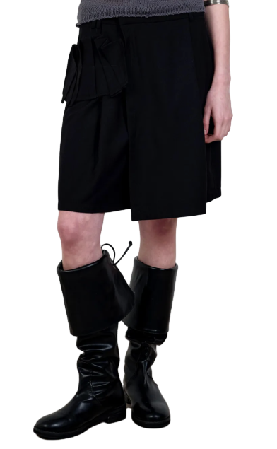 WRAP BERMUDA PANTS BLACK