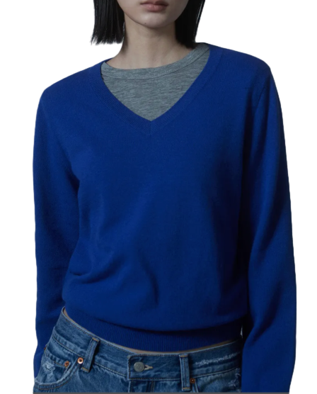 Lambswool V-Neck Knit_Blue