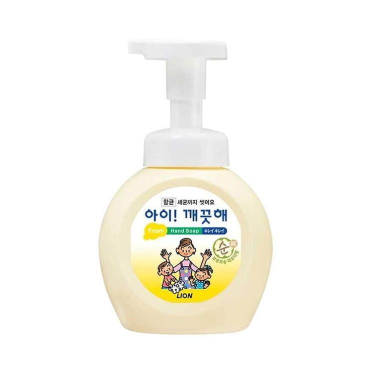 아이깨끗해 항균 버블 핸드워시 - 미세한 거품이 미세먼지까지 잘 씻어내는 거품형. 항균성분 함유. 250mL 3천5백원.