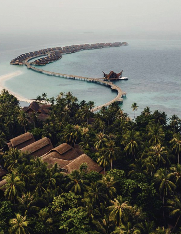 73개의 프라이빗 레지던스가 늘어선 조알리 몰디브의 방파제는 몰디브에서 최장 길이를 자랑한다.