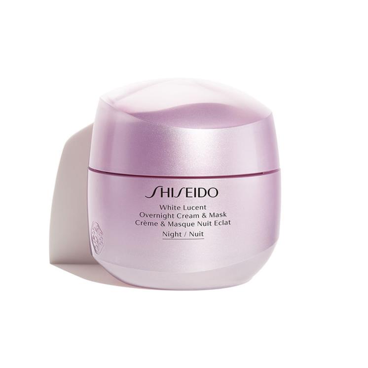 시세이도 화이트 루센트 오버나이트 크림 마스크 - 아시아 여성 피부에 맞춰 낮 동안 생성된 멜라닌 색소를 차단하고 피부 손상은 복구하는 슬리핑 마스크와 나이트 수분 크림 겸용 미백 기능성 제품. 75mL 11만원. 