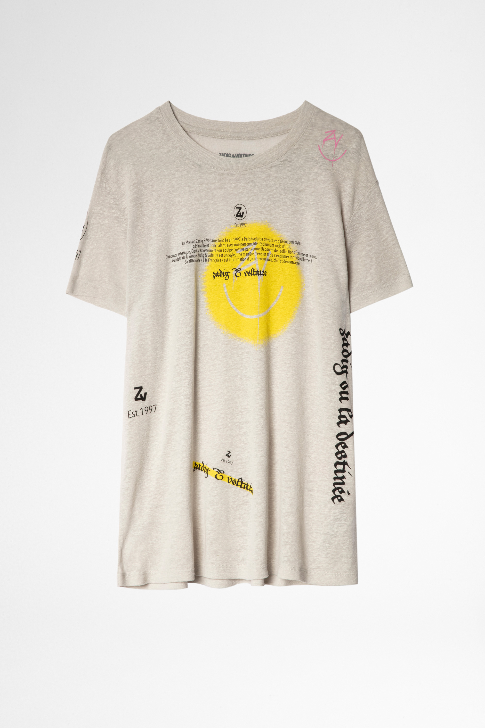 쟈딕앤볼테르 해피 캡슐 컬렉션 - 리넨, 모달, 리오셀 혼방이라 부드럽고 시원한 티셔츠. 