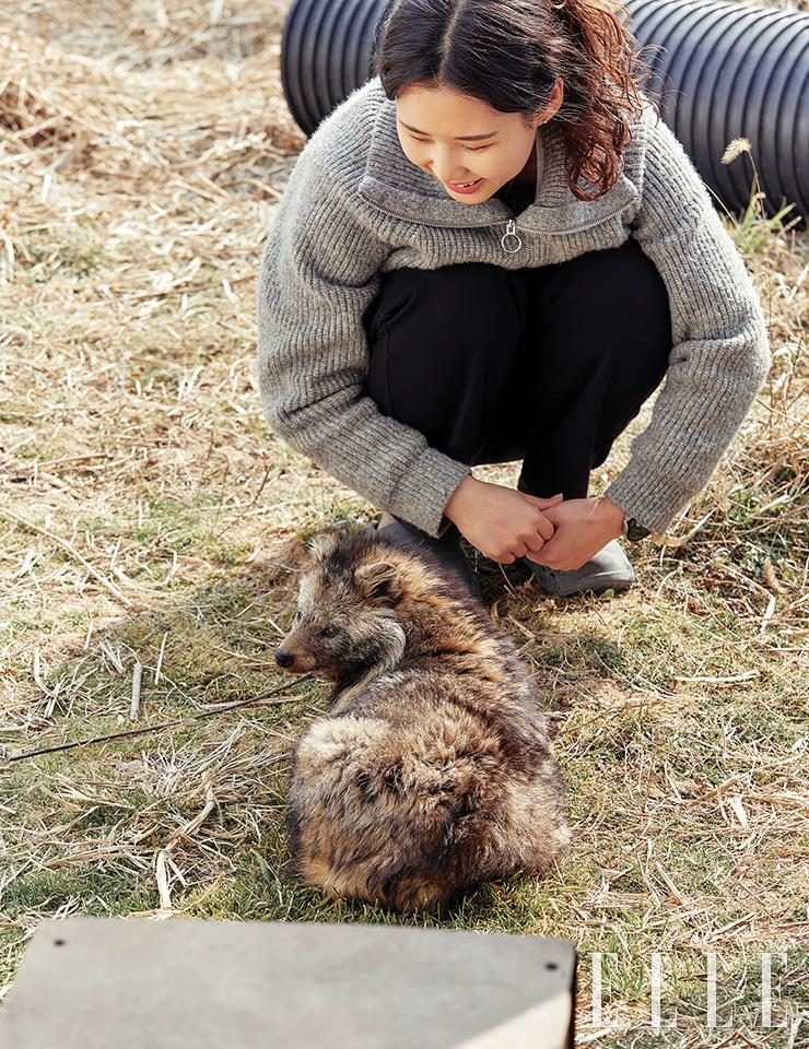 너구리 짬이와 신다혜 재활관리사. 열세 살인 짬이는 현재 국내 최고령 너구리다. 데이비드, 짬이, 베이 그리고 얼마 전 세상을 떠난 클라라까지. 야생성을 잃은 동물은 센터에서 돌보기도 한다.